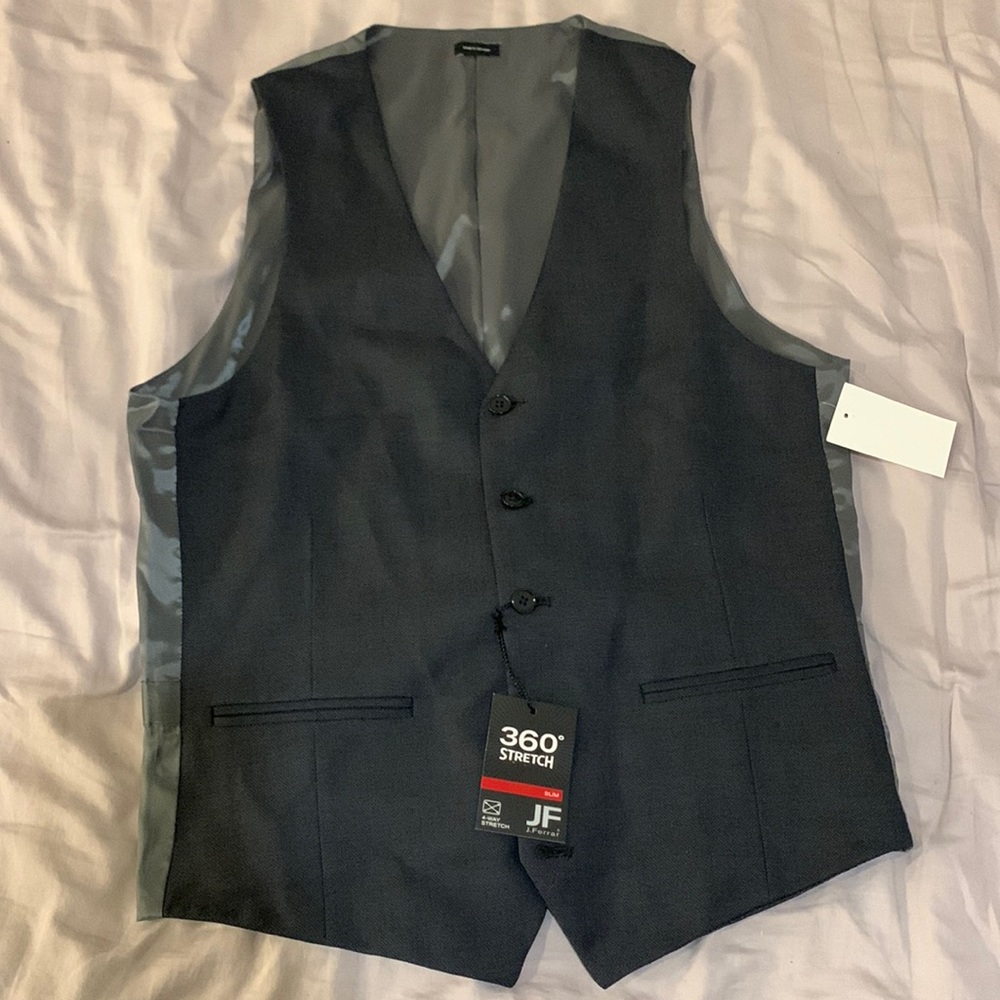 BRAND NEW Mens Gray & Black Vest - J. Ferrar Size Small